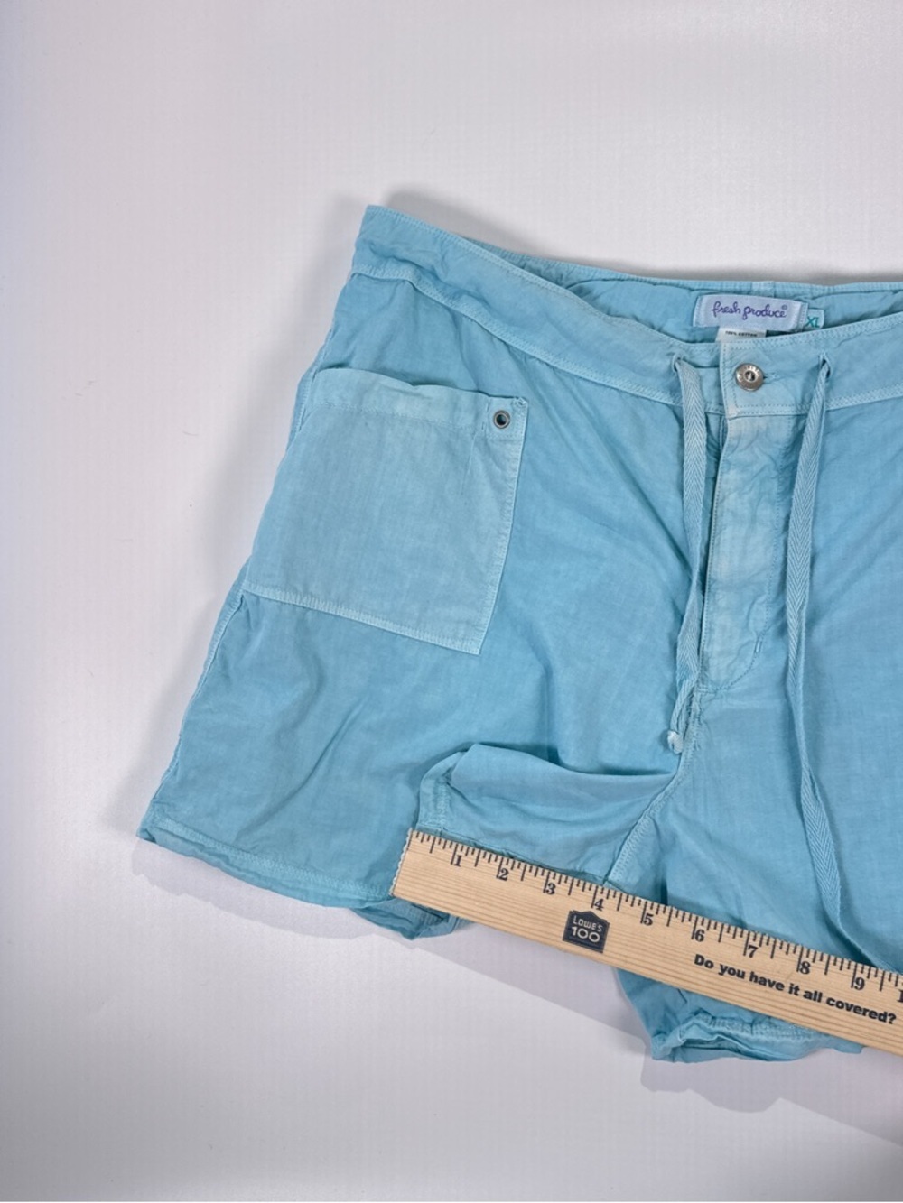 Fresh Produce Women’s Lorlin Cotton Drawstring Shorts Aqua XL - Picture 9 of 9
